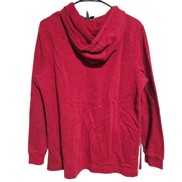 Adidas Red Hoodie Mens Size Large Pullover Sweatshirt Kangaroo Pocket Activewear - Picture 2 of 6